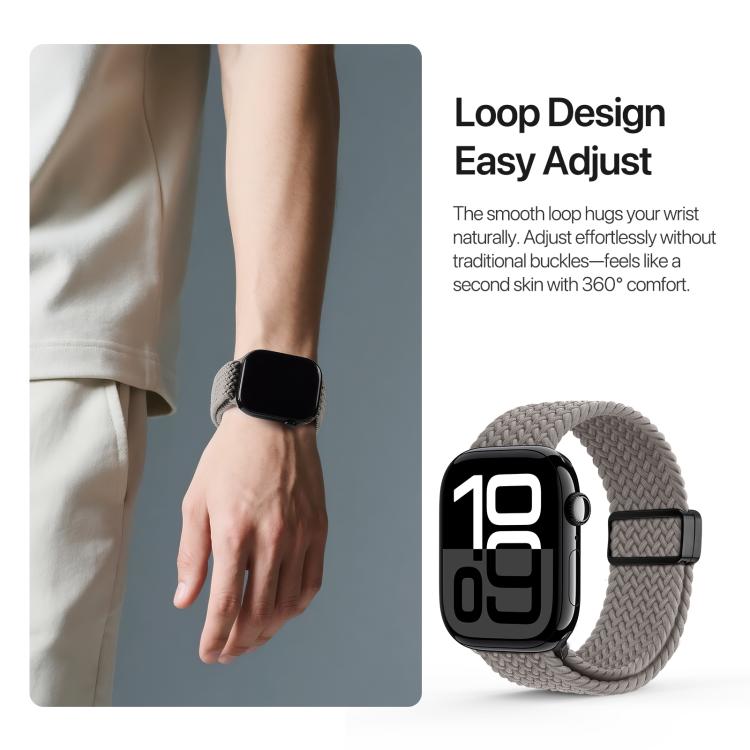For Apple Watch 42 / 44 / 45 / 46 / 49mm DUX DUCIS Mixture Ultra Series Magnetic Buckle Nylon Braided Strap(Clay) - Watch Bands by DUX DUCIS | Online Shopping UK | buy2fix