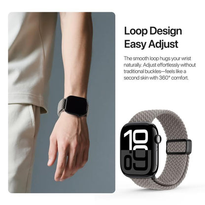 For Apple Watch 42 / 44 / 45 / 46 / 49mm DUX DUCIS Mixture Ultra Series Magnetic Buckle Nylon Braided Strap(Clay) - Watch Bands by DUX DUCIS | Online Shopping UK | buy2fix