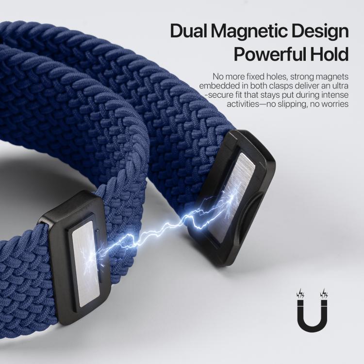 For Apple Watch 42 / 44 / 45 / 46 / 49mm DUX DUCIS Mixture Ultra Series Magnetic Buckle Nylon Braided Strap(Deep Blue) - Watch Bands by DUX DUCIS | Online Shopping UK | buy2fix
