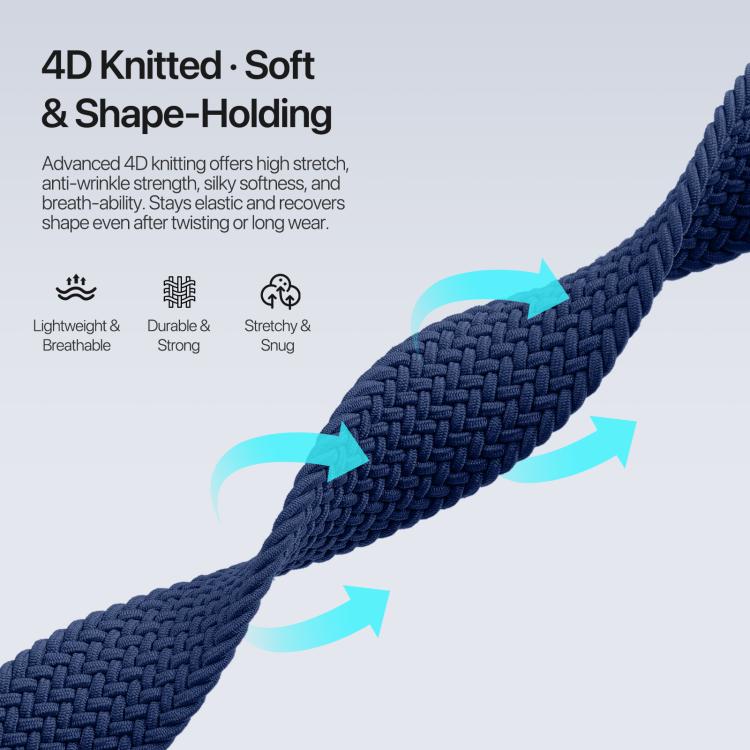 For Apple Watch 42 / 44 / 45 / 46 / 49mm DUX DUCIS Mixture Ultra Series Magnetic Buckle Nylon Braided Strap(Deep Blue) - Watch Bands by DUX DUCIS | Online Shopping UK | buy2fix