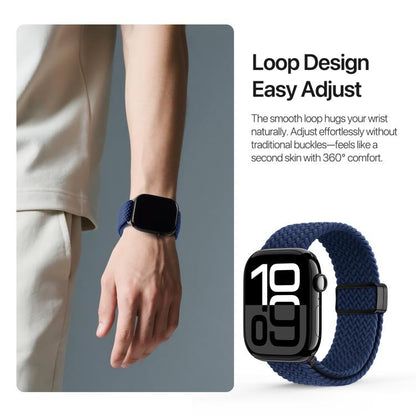 For Apple Watch 42 / 44 / 45 / 46 / 49mm DUX DUCIS Mixture Ultra Series Magnetic Buckle Nylon Braided Strap(Deep Blue) - Watch Bands by DUX DUCIS | Online Shopping UK | buy2fix