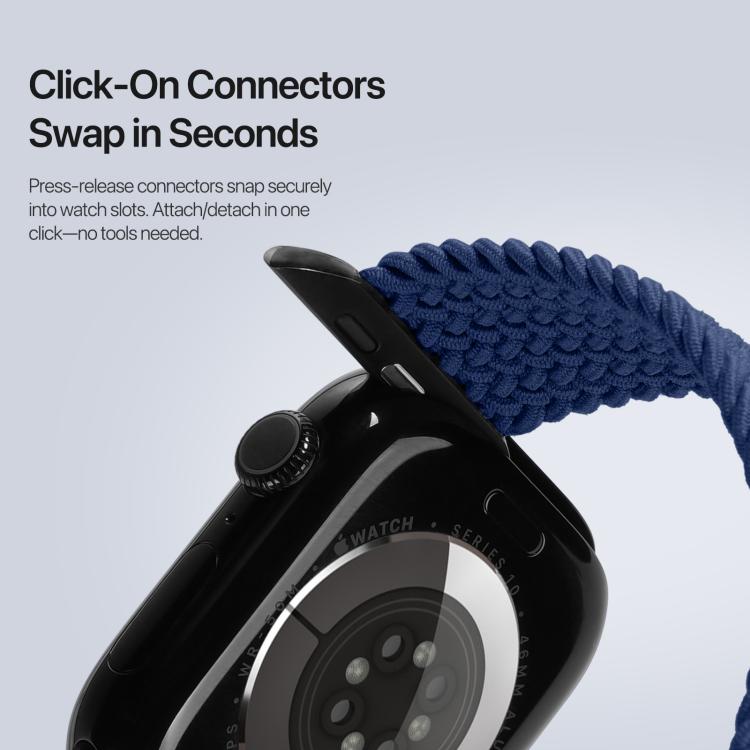 For Apple Watch 42 / 44 / 45 / 46 / 49mm DUX DUCIS Mixture Ultra Series Magnetic Buckle Nylon Braided Strap(Deep Blue) - Watch Bands by DUX DUCIS | Online Shopping UK | buy2fix