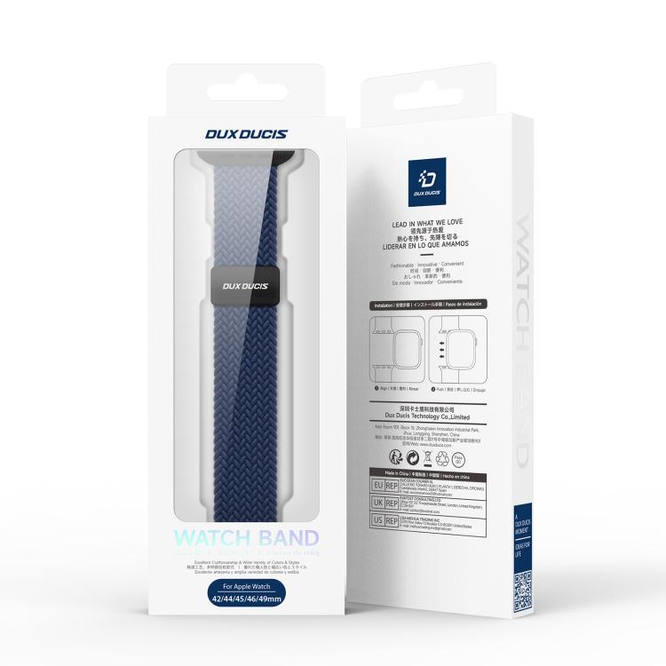 For Apple Watch 42 / 44 / 45 / 46 / 49mm DUX DUCIS Mixture Ultra Series Magnetic Buckle Nylon Braided Strap(Deep Blue) - Watch Bands by DUX DUCIS | Online Shopping UK | buy2fix