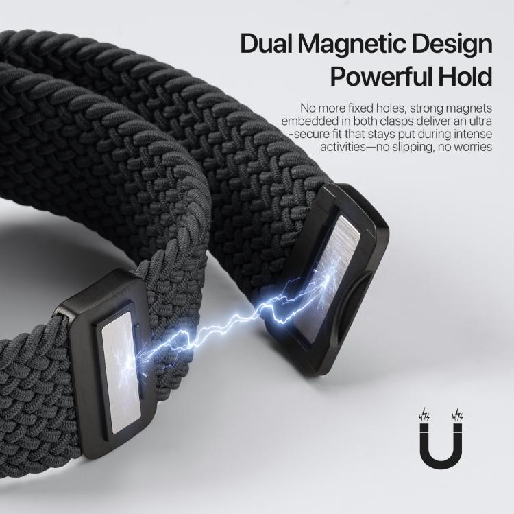 For Apple Watch 42 / 44 / 45 / 46 / 49mm DUX DUCIS Mixture Ultra Series Magnetic Buckle Nylon Braided Strap(Midnight) - Watch Bands by DUX DUCIS | Online Shopping UK | buy2fix