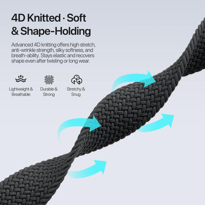 For Apple Watch 42 / 44 / 45 / 46 / 49mm DUX DUCIS Mixture Ultra Series Magnetic Buckle Nylon Braided Strap(Midnight) - Watch Bands by DUX DUCIS | Online Shopping UK | buy2fix