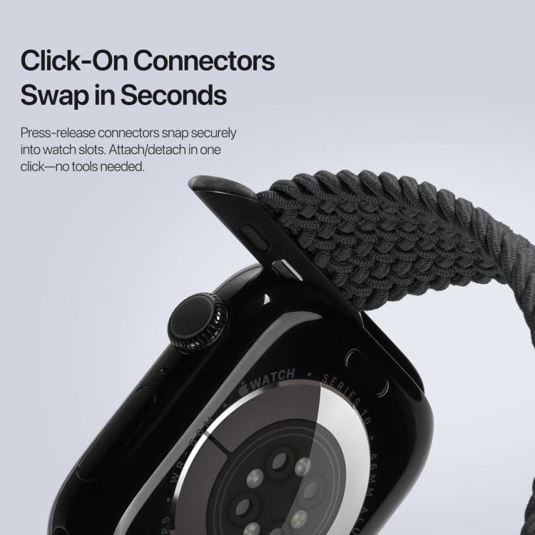 For Apple Watch 42 / 44 / 45 / 46 / 49mm DUX DUCIS Mixture Ultra Series Magnetic Buckle Nylon Braided Strap(Midnight) - Watch Bands by DUX DUCIS | Online Shopping UK | buy2fix