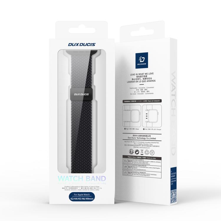 For Apple Watch 42 / 44 / 45 / 46 / 49mm DUX DUCIS Mixture Ultra Series Magnetic Buckle Nylon Braided Strap(Midnight) - Watch Bands by DUX DUCIS | Online Shopping UK | buy2fix