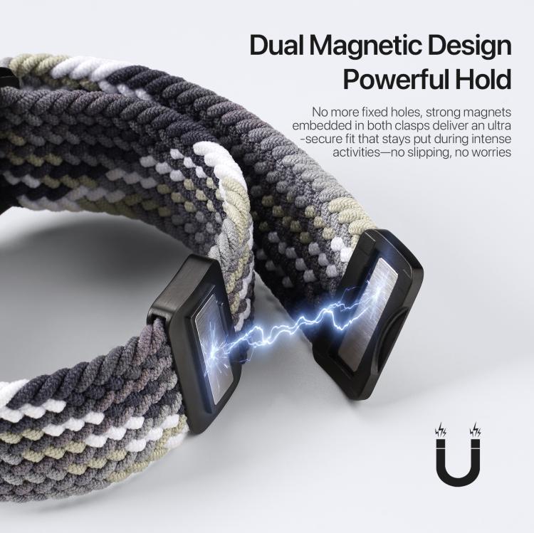 For Apple Watch 42 / 44 / 45 / 46 / 49mm DUX DUCIS Mixture Ultra Series Magnetic Buckle Nylon Braided Strap(Smoke Gradient) - Watch Bands by DUX DUCIS | Online Shopping UK | buy2fix