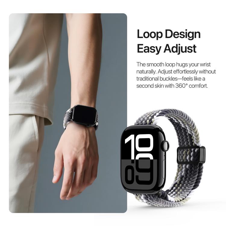 For Apple Watch 42 / 44 / 45 / 46 / 49mm DUX DUCIS Mixture Ultra Series Magnetic Buckle Nylon Braided Strap(Smoke Gradient) - Watch Bands by DUX DUCIS | Online Shopping UK | buy2fix