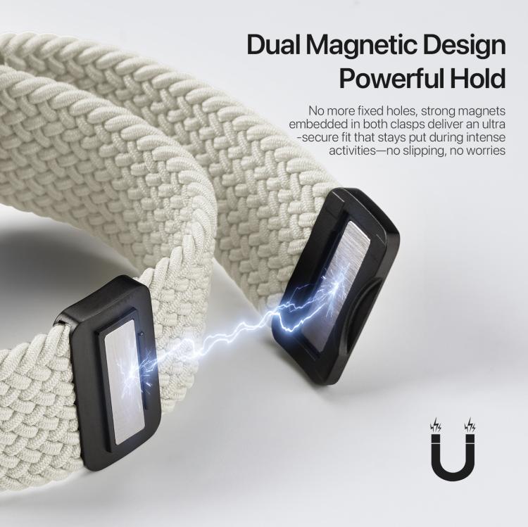 For Apple Watch 42 / 44 / 45 / 46 / 49mm DUX DUCIS Mixture Ultra Series Magnetic Buckle Nylon Braided Strap(Starlight) - Watch Bands by DUX DUCIS | Online Shopping UK | buy2fix