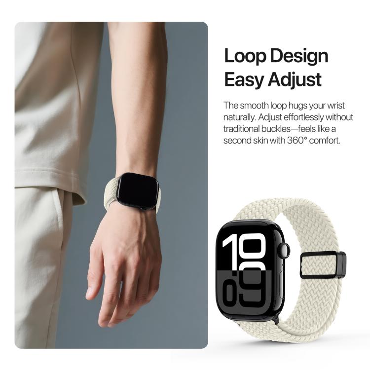 For Apple Watch 42 / 44 / 45 / 46 / 49mm DUX DUCIS Mixture Ultra Series Magnetic Buckle Nylon Braided Strap(Starlight) - Watch Bands by DUX DUCIS | Online Shopping UK | buy2fix