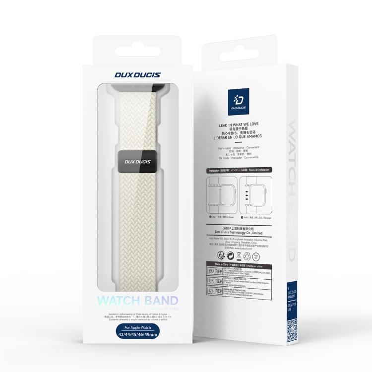 For Apple Watch 42 / 44 / 45 / 46 / 49mm DUX DUCIS Mixture Ultra Series Magnetic Buckle Nylon Braided Strap(Starlight) - Watch Bands by DUX DUCIS | Online Shopping UK | buy2fix