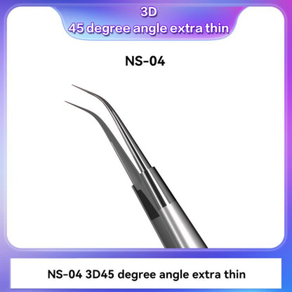 i2C NS Series Super Alloy High Precision Stainless Steel Super Hard Extra Tip Flying Wire Tweezers, Model:NS-04 Bend Tip - Tweezers by i2C | Online Shopping UK | buy2fix