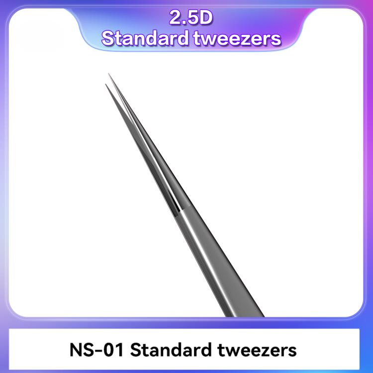 i2C NS Series Super Alloy High Precision Stainless Steel Super Hard Extra Tip Flying Wire Tweezers, Model:NS-01 2.5 Standard - Tweezers by i2C | Online Shopping UK | buy2fix