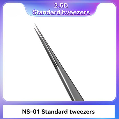 i2C NS Series Super Alloy High Precision Stainless Steel Super Hard Extra Tip Flying Wire Tweezers, Model:NS-01 2.5 Standard - Tweezers by i2C | Online Shopping UK | buy2fix