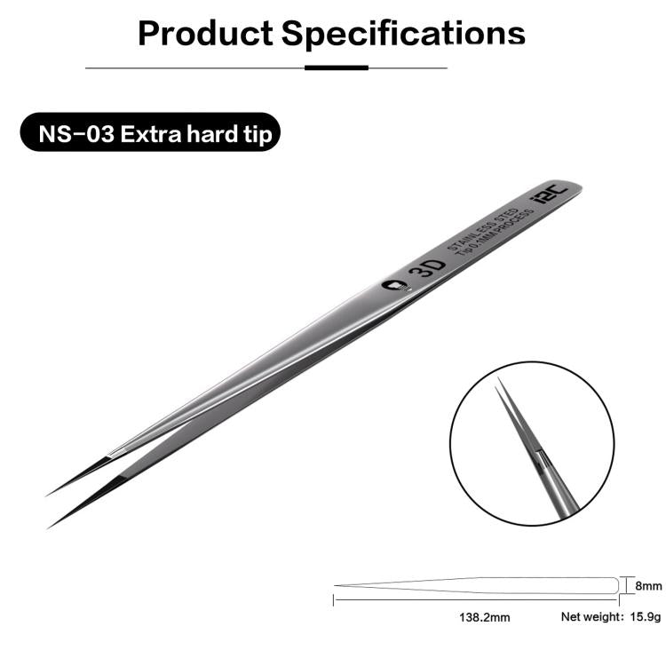 i2C NS Series Super Alloy High Precision Stainless Steel Super Hard Extra Tip Flying Wire Tweezers, Model:NS-03 Extra Hard Tip - Tweezers by i2C | Online Shopping UK | buy2fix
