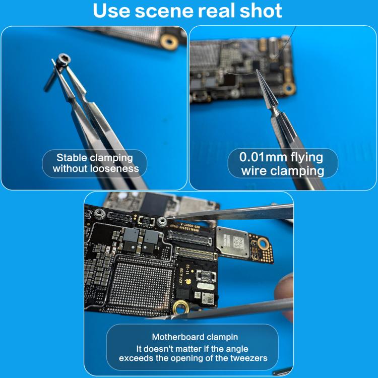 i2C NS Series Super Alloy High Precision Stainless Steel Super Hard Extra Tip Flying Wire Tweezers, Model:NS-02 Extra Hard Type - Tweezers by i2C | Online Shopping UK | buy2fix