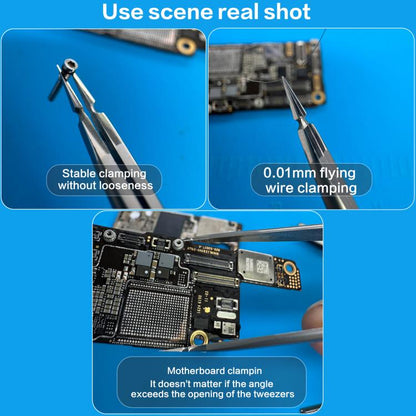 i2C NS Series Super Alloy High Precision Stainless Steel Super Hard Extra Tip Flying Wire Tweezers, Model:NS-02 Extra Hard Type - Tweezers by i2C | Online Shopping UK | buy2fix