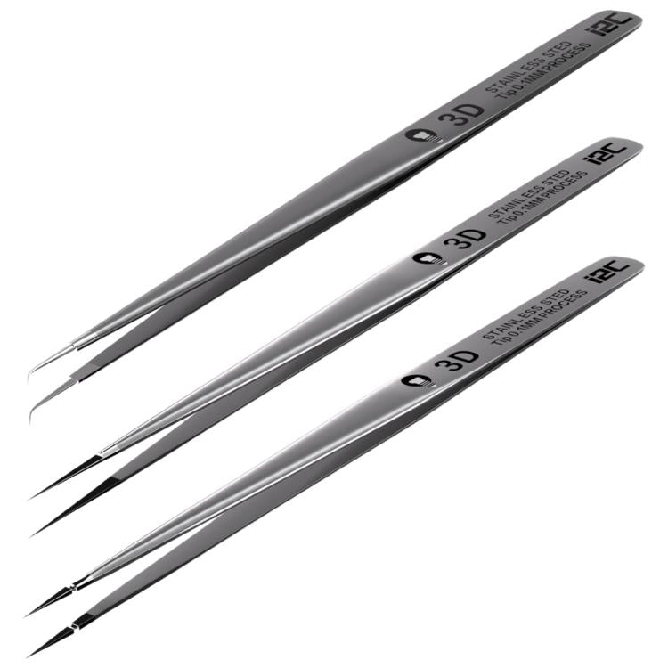 i2C NS Series Super Alloy High Precision Stainless Steel Super Hard Extra Tip Flying Wire Tweezers, Model:NS-04/02/03 Set - Tweezers by i2C | Online Shopping UK | buy2fix