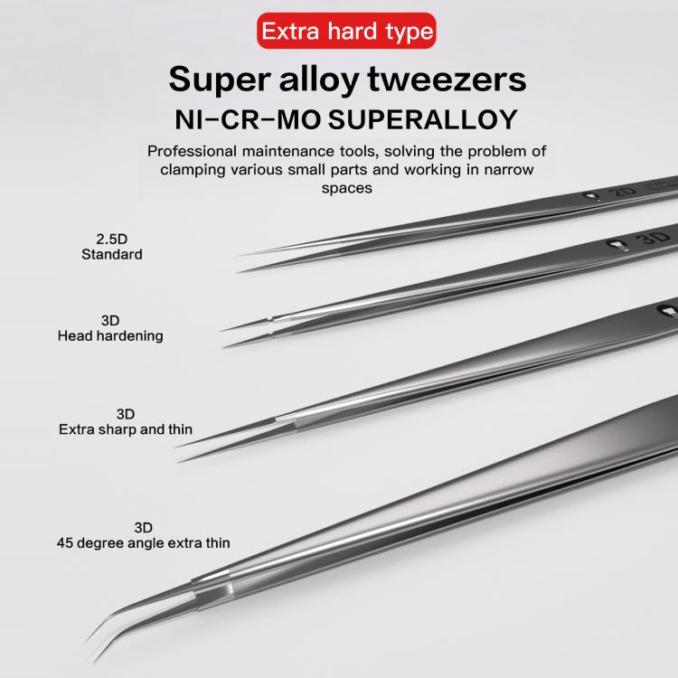 i2C NS Series Super Alloy High Precision Stainless Steel Super Hard Extra Tip Flying Wire Tweezers, Model:NS-01 2.5 Standard - Tweezers by i2C | Online Shopping UK | buy2fix