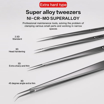 i2C NS Series Super Alloy High Precision Stainless Steel Super Hard Extra Tip Flying Wire Tweezers, Model:NS-03 Extra Hard Tip - Tweezers by i2C | Online Shopping UK | buy2fix