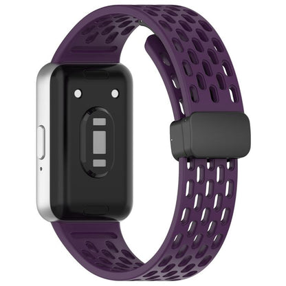 For Samsung Galaxy Fit3 xDfind Hole Style Magnetic Black Buckle Silicone Watch Band(Purple) - Watch Bands by xDfind | Online Shopping UK | buy2fix