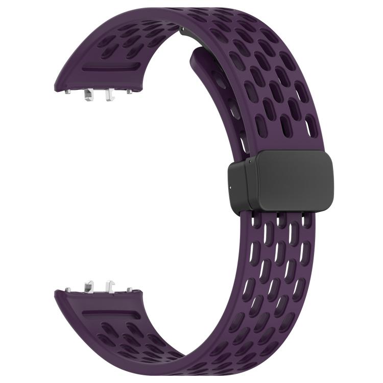 For Samsung Galaxy Fit3 xDfind Hole Style Magnetic Black Buckle Silicone Watch Band(Purple) - Watch Bands by xDfind | Online Shopping UK | buy2fix