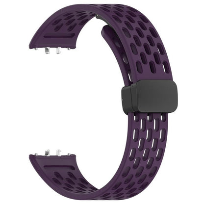 For Samsung Galaxy Fit3 xDfind Hole Style Magnetic Black Buckle Silicone Watch Band(Purple) - Watch Bands by xDfind | Online Shopping UK | buy2fix