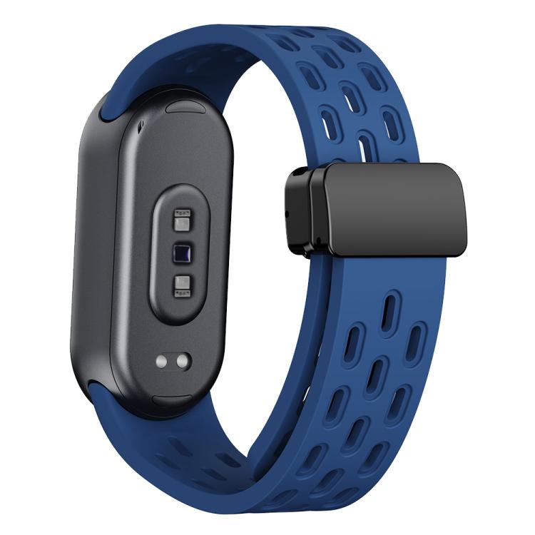 For Xiaomi Smart Band 10 / 9 / 8 xDfind Holes Magnetic Black Buckle Silicone Watch Band(Midnight Blue) - Watch Bands by xDfind | Online Shopping UK | buy2fix
