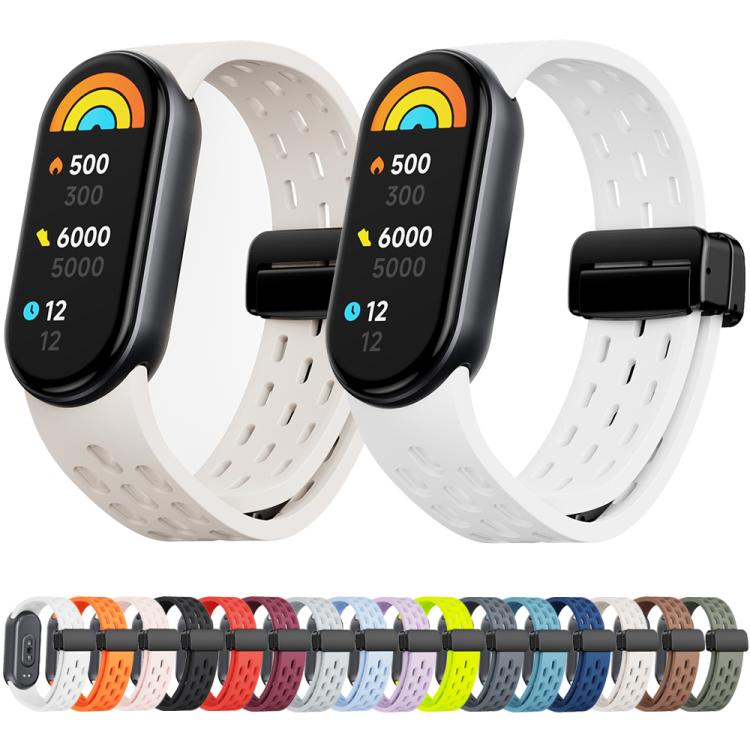 For Xiaomi Smart Band 10 / 9 / 8 xDfind Holes Magnetic Black Buckle Silicone Watch Band(Midnight Blue) - Watch Bands by xDfind | Online Shopping UK | buy2fix