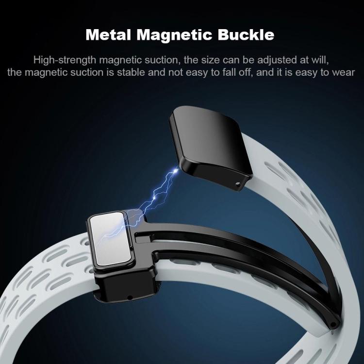 For Xiaomi Smart Band 10 / 9 / 8 xDfind Holes Magnetic Black Buckle Silicone Watch Band(Midnight Blue) - Watch Bands by xDfind | Online Shopping UK | buy2fix