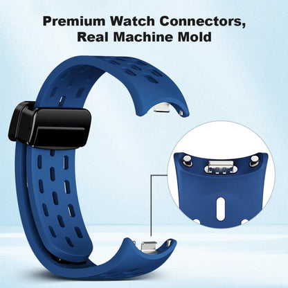 For Xiaomi Smart Band 10 / 9 / 8 xDfind Holes Magnetic Black Buckle Silicone Watch Band(Midnight Blue) - Watch Bands by xDfind | Online Shopping UK | buy2fix