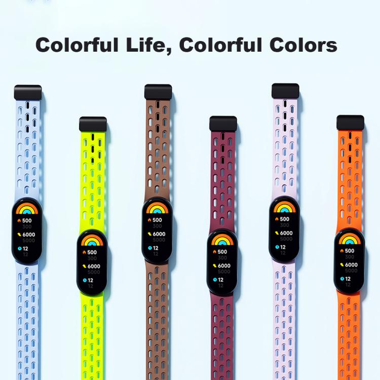 For Xiaomi Smart Band 10 / 9 / 8 xDfind Holes Magnetic Black Buckle Silicone Watch Band(Midnight Blue) - Watch Bands by xDfind | Online Shopping UK | buy2fix