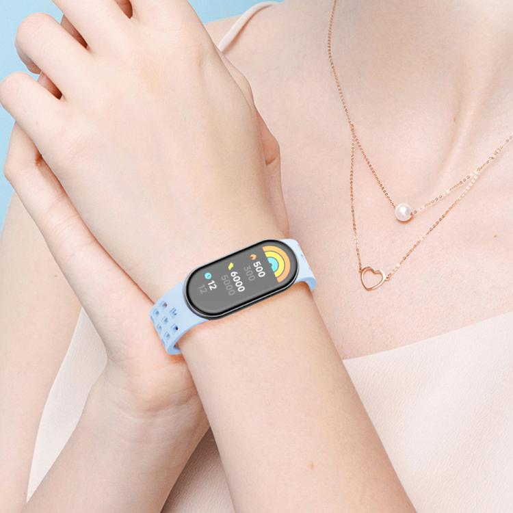 For Xiaomi Smart Band 10 / 9 / 8 xDfind Holes Magnetic Black Buckle Silicone Watch Band(Midnight Blue) - Watch Bands by xDfind | Online Shopping UK | buy2fix