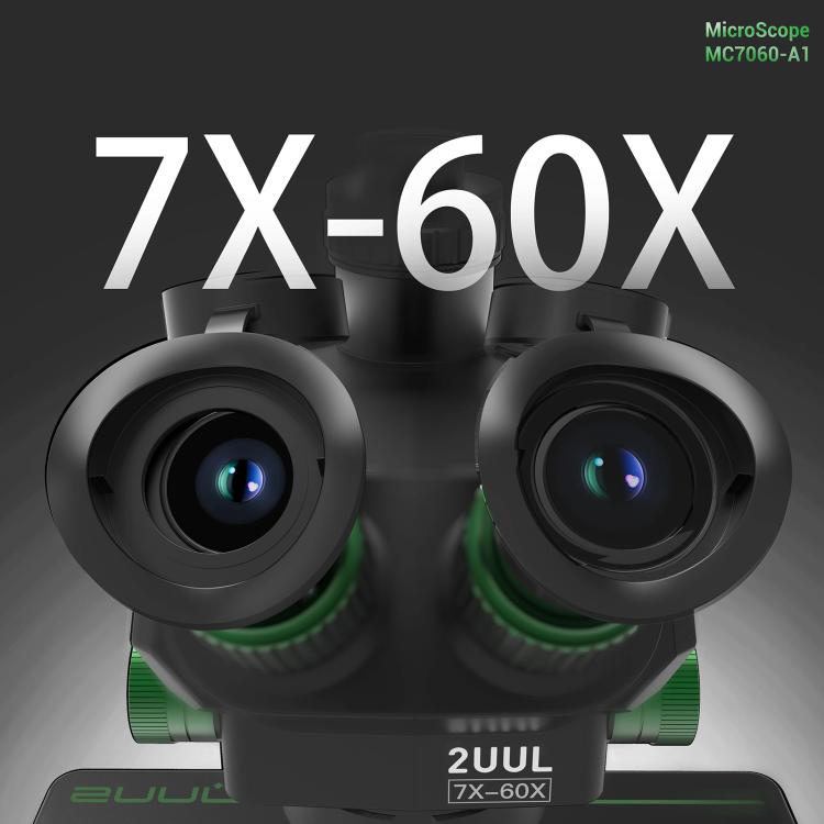 2uul MC7060-A1 7-60X Synchronous Zoom Trinocular Microscope - Microscope Magnifier Series by 2UUL | Online Shopping UK | buy2fix