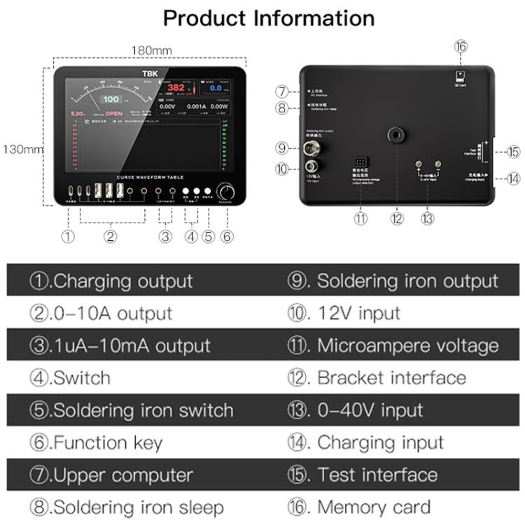 TBK D7 Multifunctional Curve Waveform Meter with Electric Soldering Iron Function - Test Tools by TBK | Online Shopping UK | buy2fix