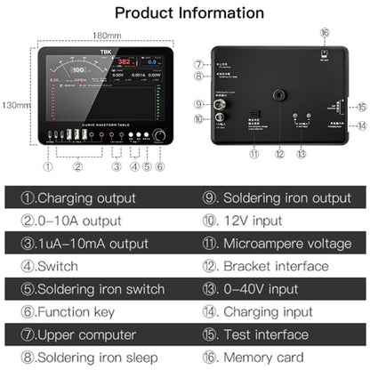 TBK D7 Multifunctional Curve Waveform Meter with Electric Soldering Iron Function - Test Tools by TBK | Online Shopping UK | buy2fix