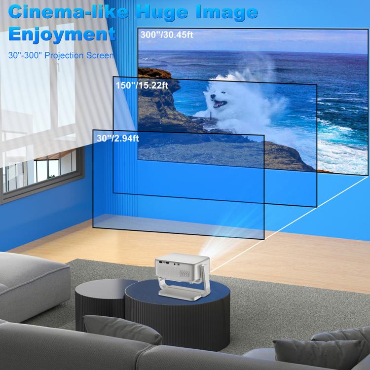 Cheerlux C6C Same Screen Version 1280x720P 180ANSI Bluetooth 5.1 Smart Projector, UK Plug, with Gimbal(White) - Mini Projector by Cheerlux | Online Shopping UK | buy2fix