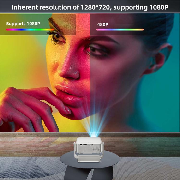 Cheerlux C6C Same Screen Version 1280x720P 180ANSI Bluetooth 5.1 Smart Projector, UK Plug, with Gimbal(White) - Mini Projector by Cheerlux | Online Shopping UK | buy2fix
