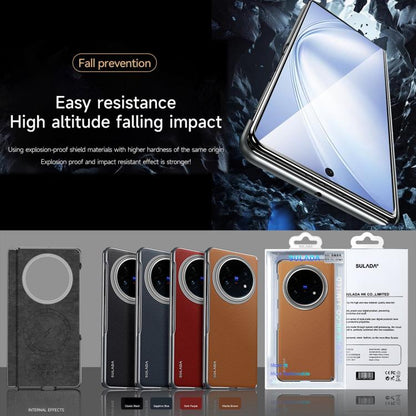 For vivo X Fold5 SULADA Frameless Top Layer Cowhide Leather PC Phone Case(Brown) - vivo Cases by SULADA | Online Shopping UK | buy2fix
