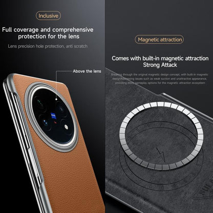 For vivo X Fold5 SULADA Frameless Top Layer Cowhide Leather PC Phone Case(Blue) - vivo Cases by SULADA | Online Shopping UK | buy2fix