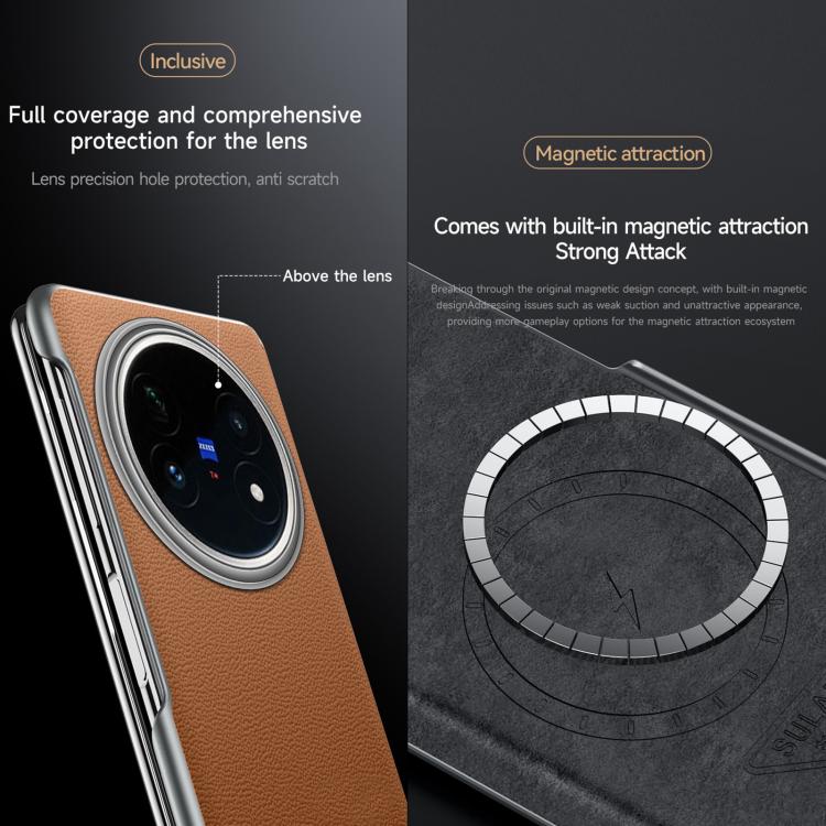 For vivo X Fold5 SULADA Frameless Top Layer Cowhide Leather PC Phone Case(Red) - vivo Cases by SULADA | Online Shopping UK | buy2fix