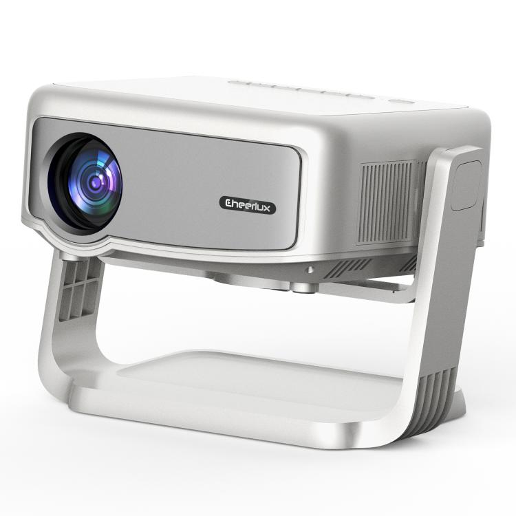 Cheerlux C6C Android Version 1280x720P 180ANSI Bluetooth 5.0 Smart Projector, UK Plug, with Gimbal(White) - Mini Projector by Cheerlux | Online Shopping UK | buy2fix