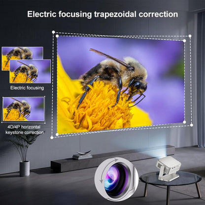 Cheerlux C6C Android Version 1280x720P 180ANSI Bluetooth 5.0 Smart Projector, US Plug, with Gimbal(White) - Mini Projector by Cheerlux | Online Shopping UK | buy2fix