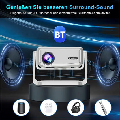 Cheerlux C6C Android Version 1280x720P 180ANSI Bluetooth 5.0 Smart Projector, US Plug, with Gimbal(White) - Mini Projector by Cheerlux | Online Shopping UK | buy2fix