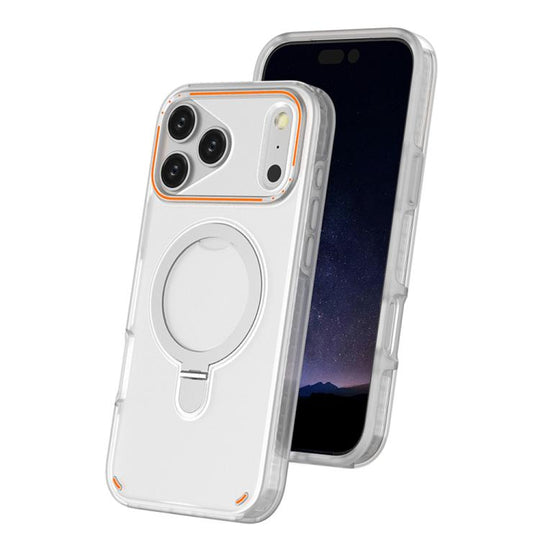 For iPhone 17 Pro Max Colorful 2 in 1 MagSafe Ring Holder Phone Case(Transparent)