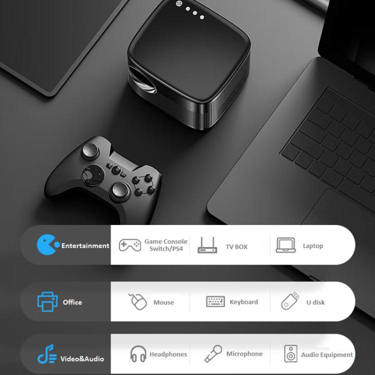 Cheerlux C26A Android Version 1920x1080P 420ANSI Smart Projector, AU Plug(Tarnish) - Mini Projector by Cheerlux | Online Shopping UK | buy2fix