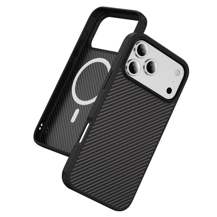 For iPhone 17 Pro Max Carbon Fiber Texture Skin-feel MagSafe Phone Case(Black) - iPhone 17 Pro Max Cases by buy2fix | Online Shopping UK | buy2fix