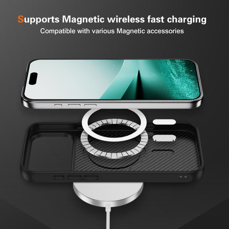 For iPhone 17 Pro Max Carbon Fiber Texture Skin-feel MagSafe Phone Case(Black) - iPhone 17 Pro Max Cases by buy2fix | Online Shopping UK | buy2fix