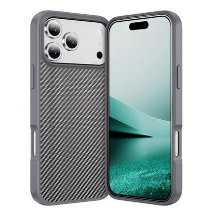 For iPhone 17 Pro Max Carbon Fiber Texture Skin-feel MagSafe Phone Case(Grey) - iPhone 17 Pro Max Cases by buy2fix | Online Shopping UK | buy2fix